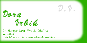 dora vrbik business card